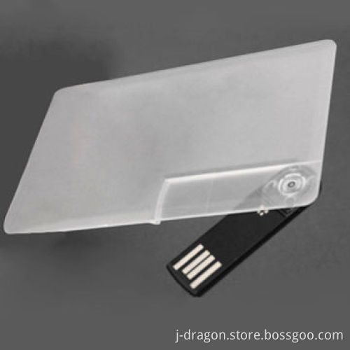 Transparent Card USB Flash Drive with Both Sides Full-color Printing, Suitable for Promotional Gifts